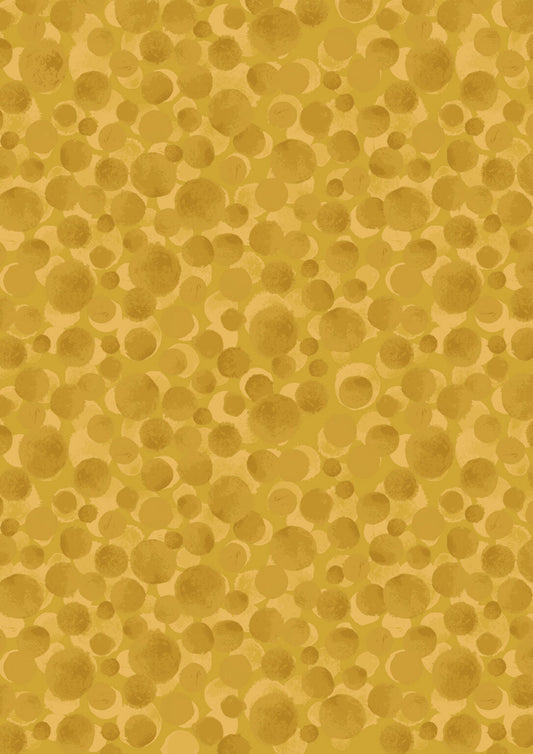 Bumbleberries Blender English Mustard Lewis & Irene Cotton Fabric LI-BB019