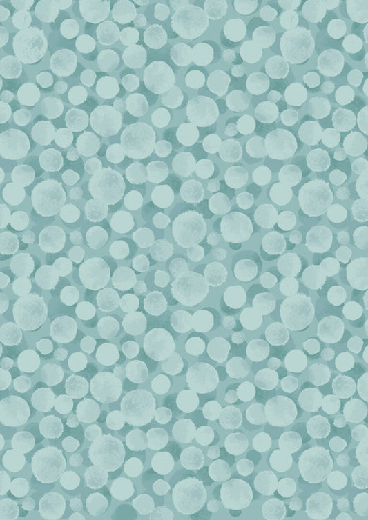 Bumbleberries FLANNEL Duck Egg Blue Lewis & Irene Cotton Fabric LI-BBL21