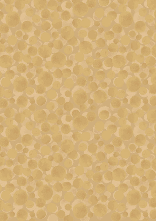 Bumbleberries Gold Metallic Lewis & Irene Cotton Fabric LI-BB151