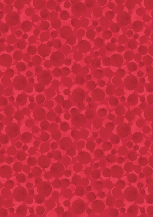 Bumbleberries Red Pearl Lewis & Irene Cotton Fabric LI-BB189