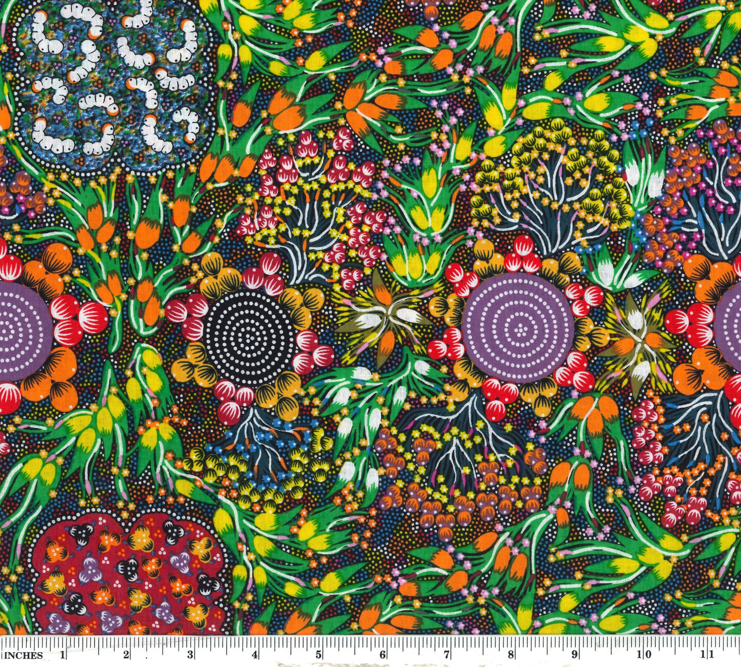 Bush Plum and Bush Banana Dreaming Multi Marilyn Abbott M&S Textiles Australia Cotton Fabric MSTA-BPBBM-Multi