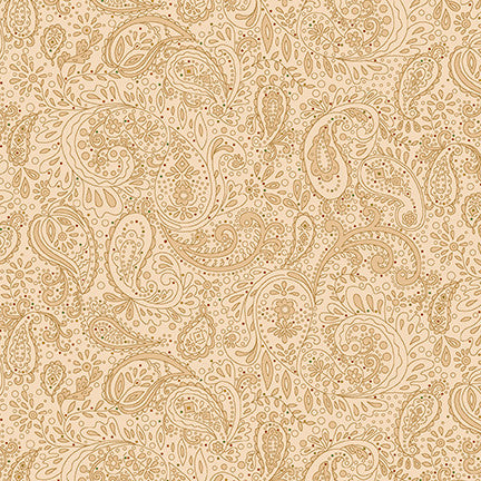 Butter Churn Basics Small Paisley Beige Kim Diehl Henry Glass Cotton Fabric HG-1444-33