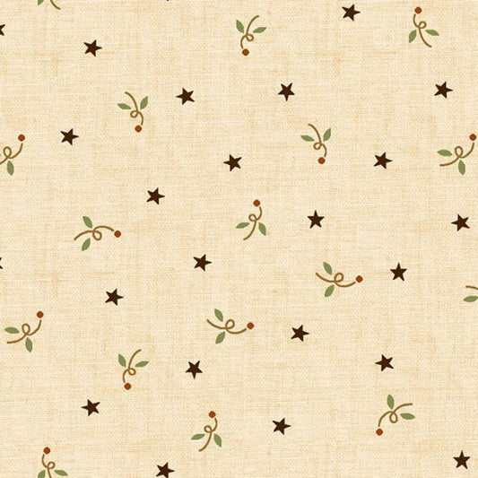 Butter Churn Basics Stars Cream Kim Diehl Henry Glass Cotton Fabric HG-6286-44