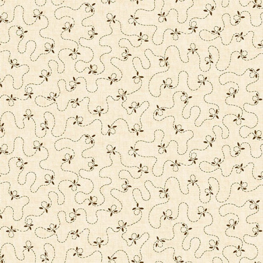 Butter Churn Basics Vine Cream Kim Diehl Henry Glass Cotton Fabric HG-6285-44
