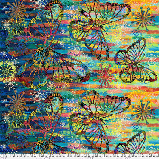 Butterfly Fields Butterfly Texture Multi Sue Penn Free Spirit Cotton Fabric