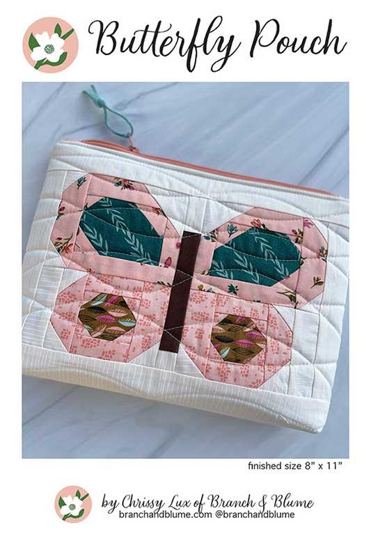 Butterfly Pouch Pattern 8"x11" Chrissy Lux Branch & Blume BNB-2311
