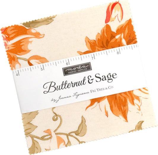 Butternut and Sage 5" Squares Charm Pack 42 pcs Joanna Figueroa Moda Cotton Fabric MD-35440PP