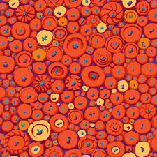 Button Mosaic Orange Stash Kaffe Fassett Collective Free Spirit Cotton Fabric