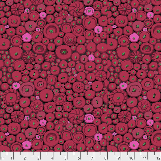 Button Mosaic Red Stash Kaffe Fassett Collective Free Spirit Cotton Fabric