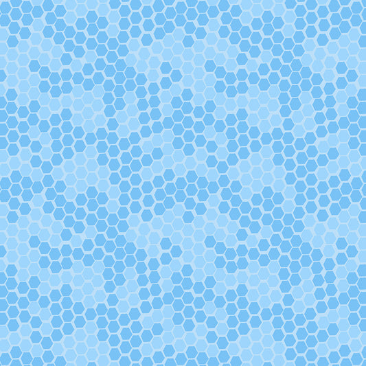 Buzzin My Gnome-iezz Tonal Honeycomb Texture Blue Susan Winget Wilmington Cotton Fabric