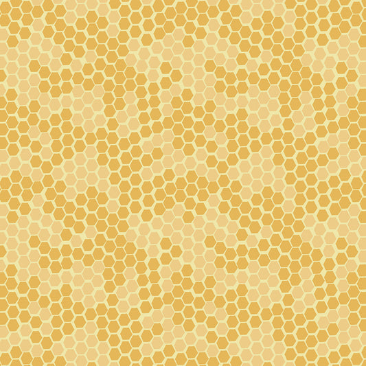 Buzzin My Gnome-iezz Tonal Honeycomb Texture Yellow Susan Winget Wilmington Cotton Fabric