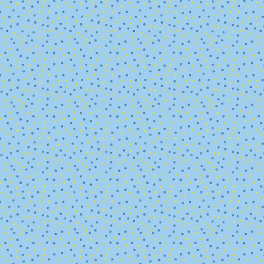 Buzzin My Gnome-iezz Watercolor Dots Blue Susan Winget Wilmington Prints Cotton Fabric