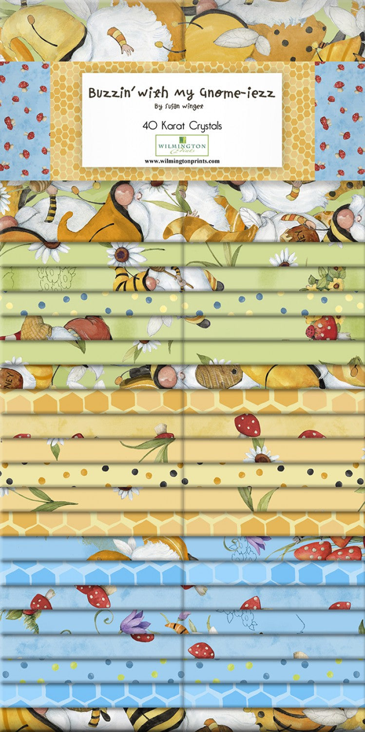 Buzzin My Gnome-iezz 2.5" Strips Karat Crystals Susan Winget Wilmington Cotton Fabric