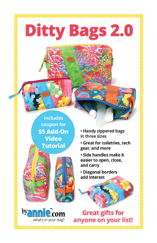 By Annie's Ditty Bags 2.0 Bag Pattern PBA-188-2