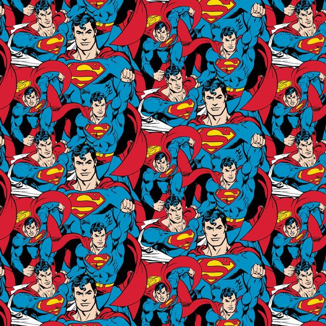 Superman Comic Book Packed Camelot Cotton Fabric