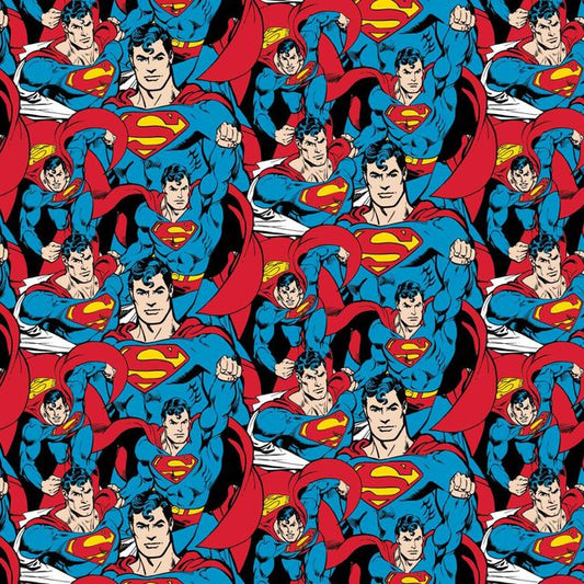 Superman Comic Book Packed Camelot Cotton Fabric