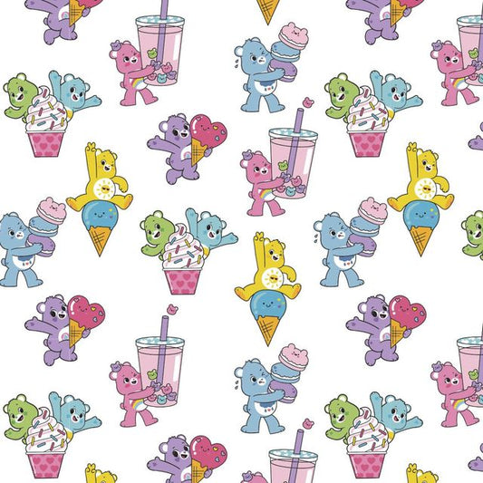 Care Bears Savory vs Sweet Sweet Treats White Camelot Cotton Fabric