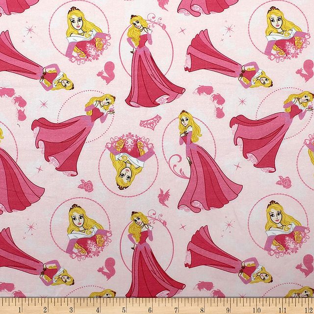 Aurora Disney Princess Aurora Pink Camelot Cotton Fabric