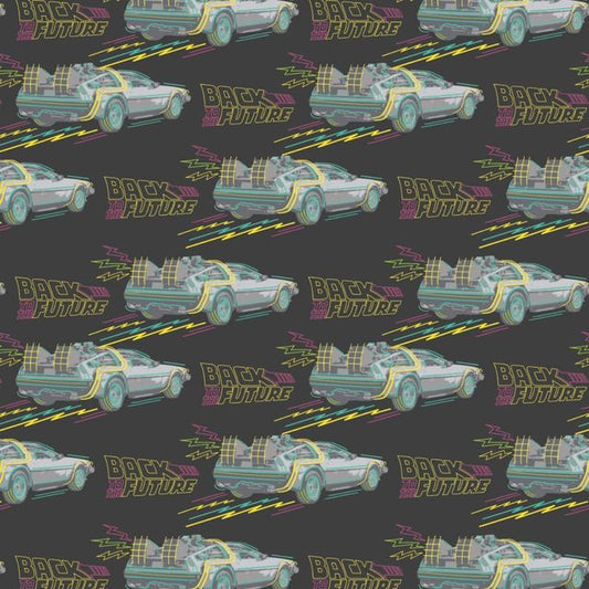 Back to the Future No Roads Grey Camelot Cotton Fabric