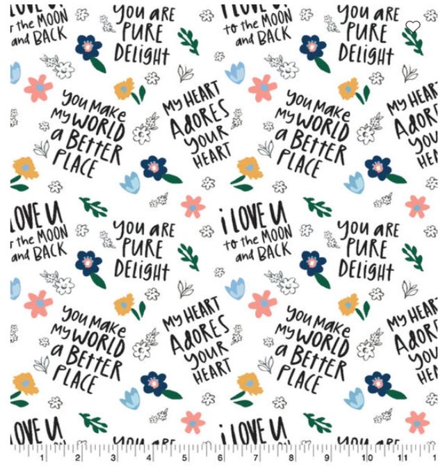 Watercolor Animals Nursery Swaddle Sweet Words White Cotton Fabric