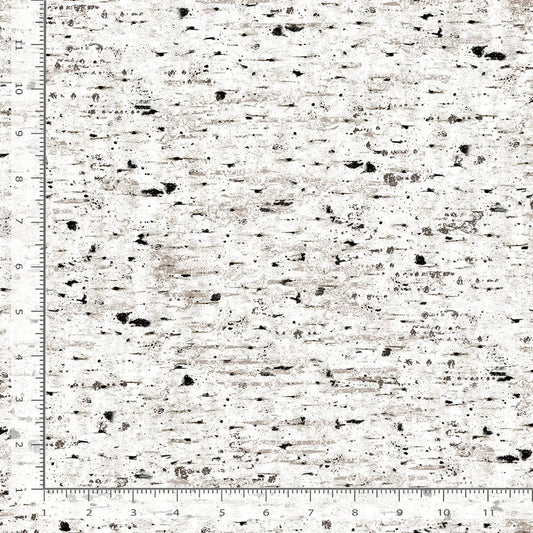 Cab Rubyles Birch Tree Texture Natural White Timeless Treasures Cotton Fabric