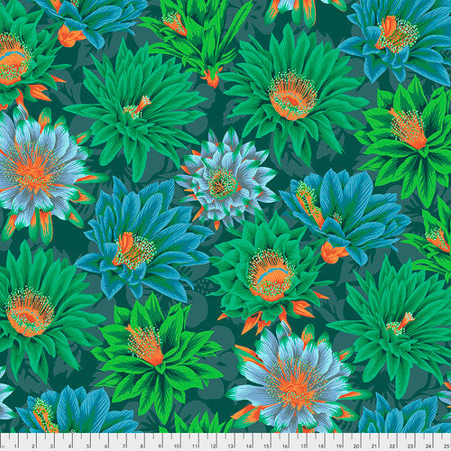 Cactus Flower Green Philip Jacobs Classics Kaffe Fassett Collective Free Spirit Cotton Fabric FS-PWPJ096.GREEN