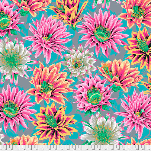Cactus Flower Tawny Philip Jacobs Classics Kaffe Fassett Collective Free Spirit Cotton Fabric FS-PWPJ096.TAWNY