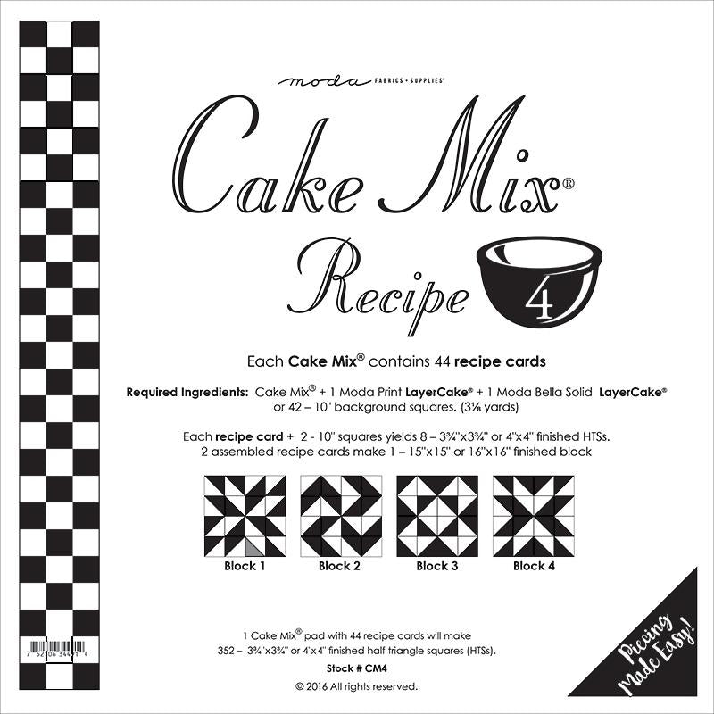 Cake Mix Recipe 4 44 Recipe Cards Miss Rosie's Quilt Co. Moda Fabrics MD-CM4