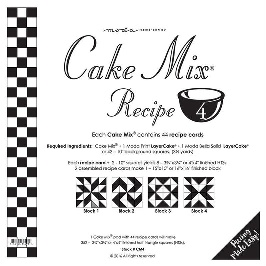Cake Mix Recipe 4 44 Recipe Cards Miss Rosie's Quilt Co. Moda Fabrics MD-CM4