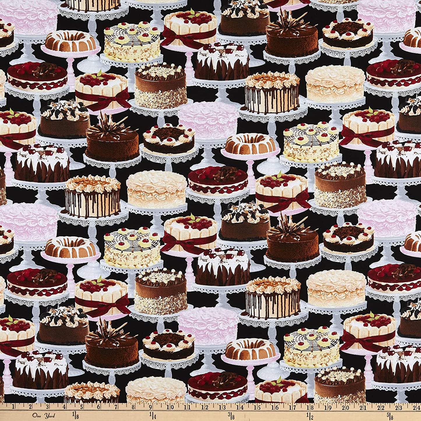 Cakes Sweet Tooth Let Them Eat Cakes Multi Timeless Treasures Cotton Fabric