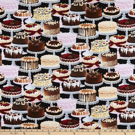 Cakes Sweet Tooth Let Them Eat Cakes Multi Timeless Treasures Cotton Fabric