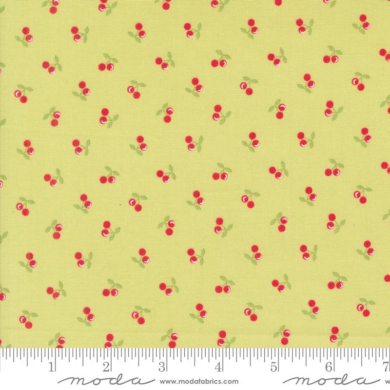 Cali & Co Cherries Light Lime Light Green Corey Yoder Moda Cotton Fabric