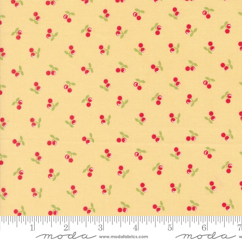 Cali & Co Cherries Soft Yellow Corey Yoder Moda Cotton Fabric