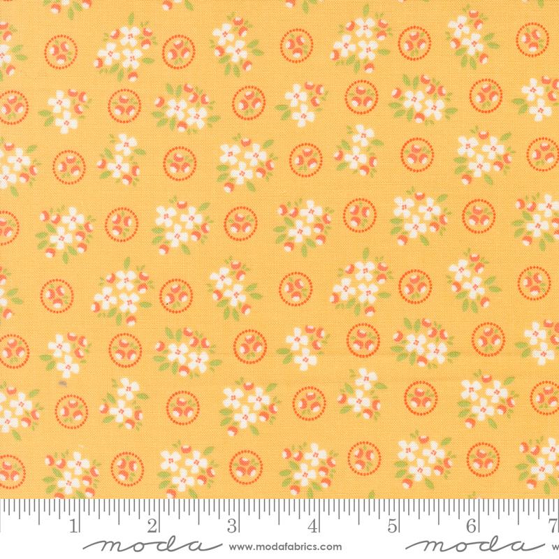 Cali & Co Ring Around Posie Small Floral Goldenrod Yellow Corey Yoder Moda Cotton Fabric
