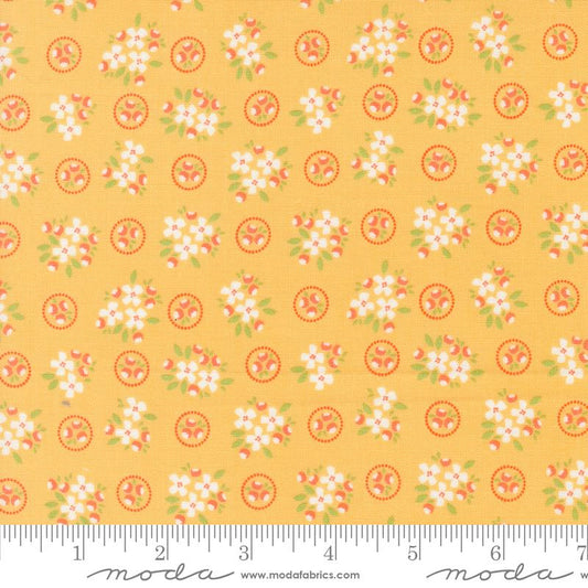 Cali & Co Ring Around Posie Small Floral Goldenrod Yellow Corey Yoder Moda Cotton Fabric