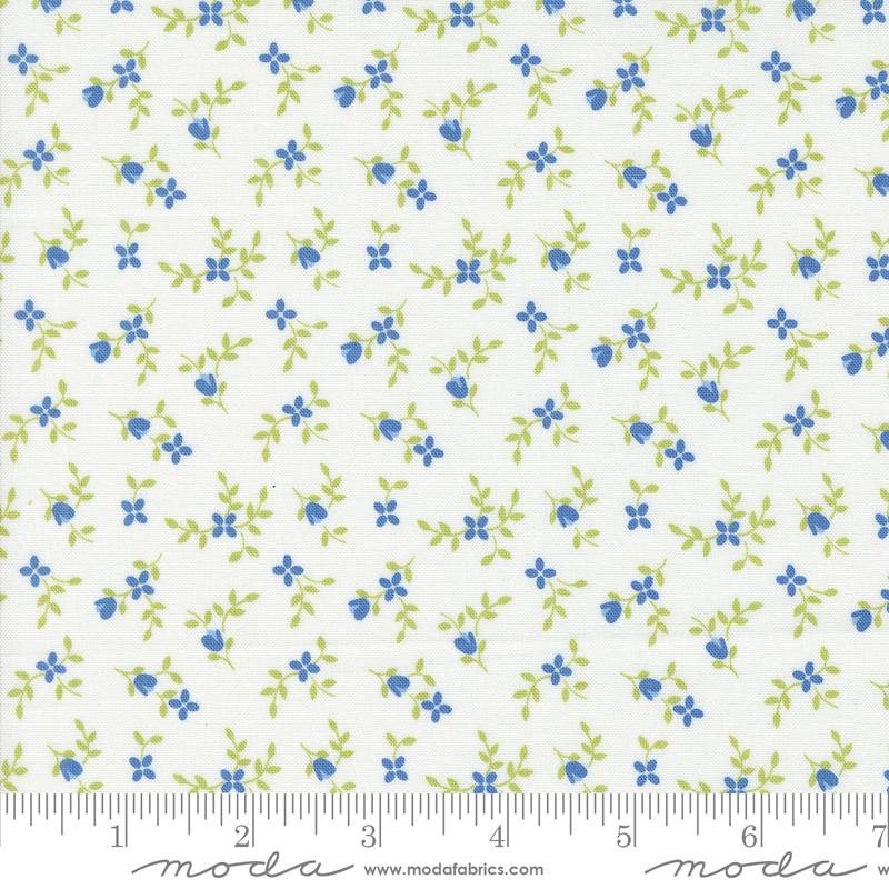 Cali & Co Vine Small Floral Cloud Cobalt Dark Blue Corey Yoder Moda Cotton Fabric