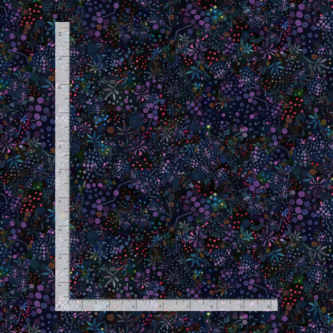 Calico Cat Dotted Wildflowers Midnight Timeless Treasures Cotton Fabric TT-FLEUR-CD4120-MIDNIGHT