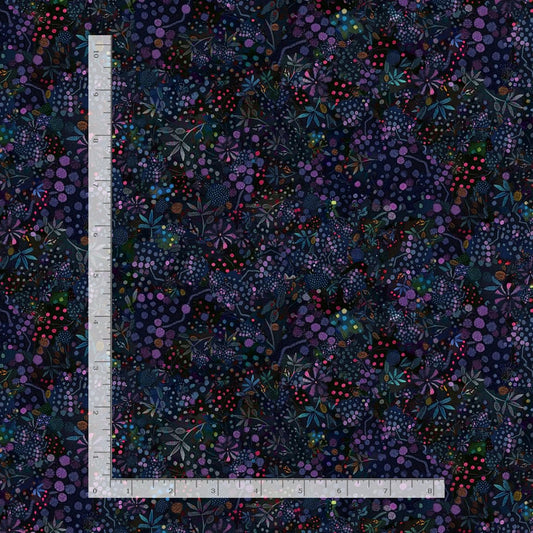 Calico Cat Dotted Wildflowers Midnight Timeless Treasures Cotton Fabric TT-FLEUR-CD4120-MIDNIGHT