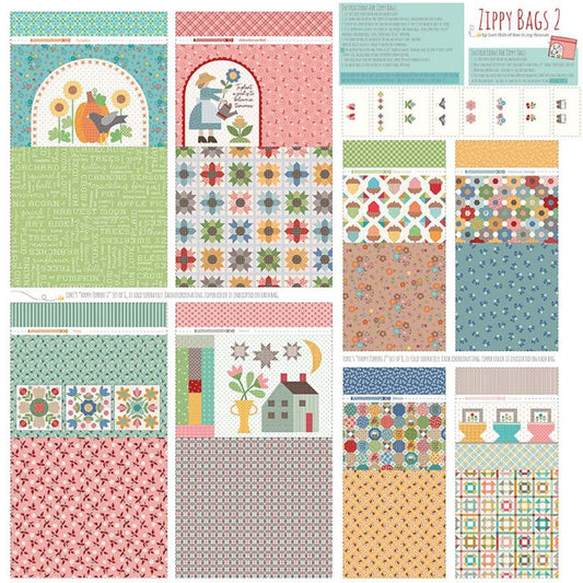 Calico Zippy Bags 2 Home Decor Panel 54"x54" Lori Holt Riley Blake Cotton CANVAS FABRIC RB-HD12863-PANEL