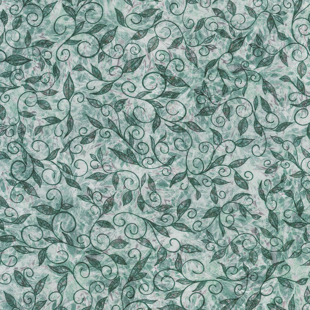 Calixta Swirl Foliage Pewter Gray Christiane Marques Robert Kaufman Cotton Fabric