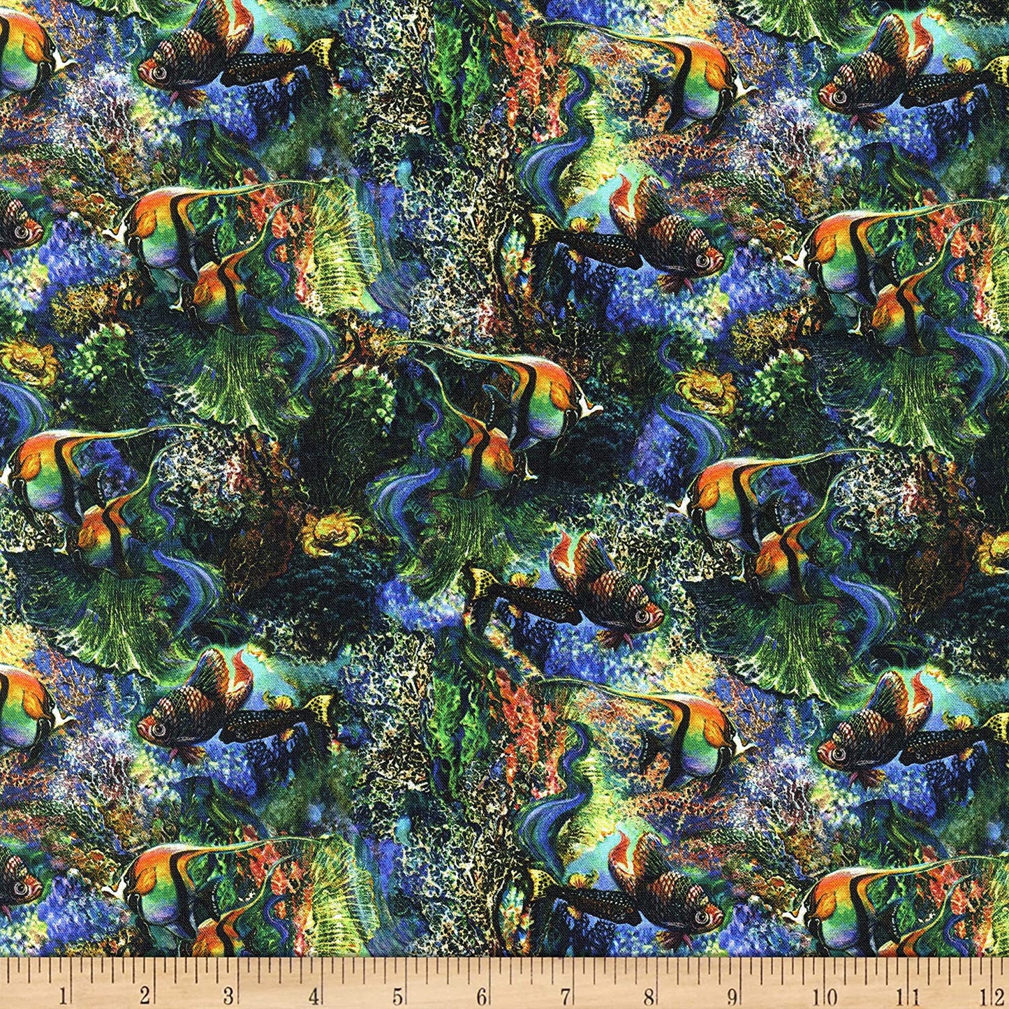 Call of Sea Blue Merfairy Josephine Wall 3 Wishes Cotton Fabric