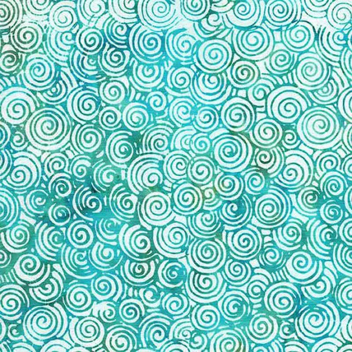 Calm Lagoon Swirls Scuba Batik Kathy Engle Island Batik Fabric