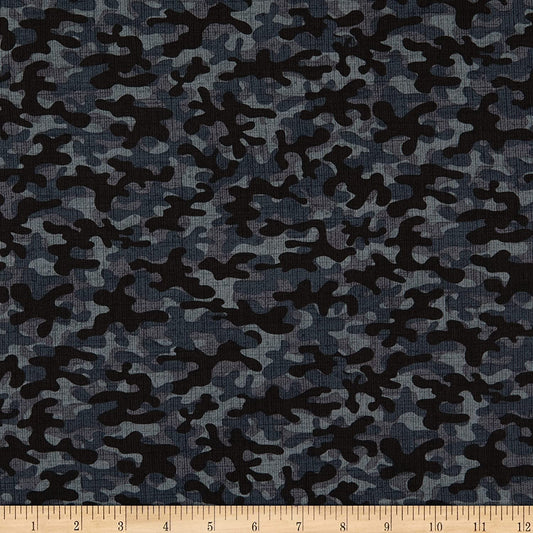 Camo Camouflage Blender Silver Timeless Treasures Cotton Fabric