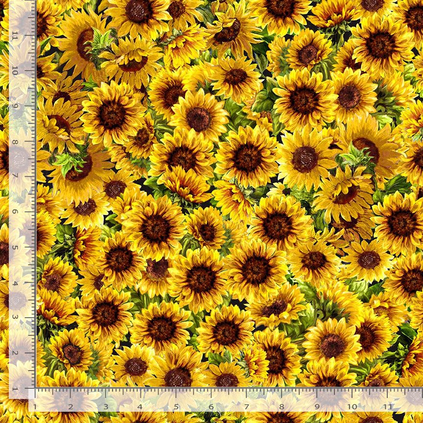 Camp Life Packed Sunflowers Dona Gelsinger Timeless Treasures Cotton Fabric