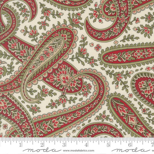 Candlelight Christmas Plaza Paisley Cream 3 Sisters Moda Cotton Fabric MD-44422-11