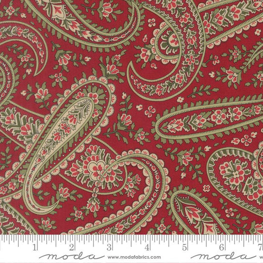 Candlelight Christmas Plaza Paisley Crimson Red 3 Sisters Moda Cotton Fabric MD-44422-13