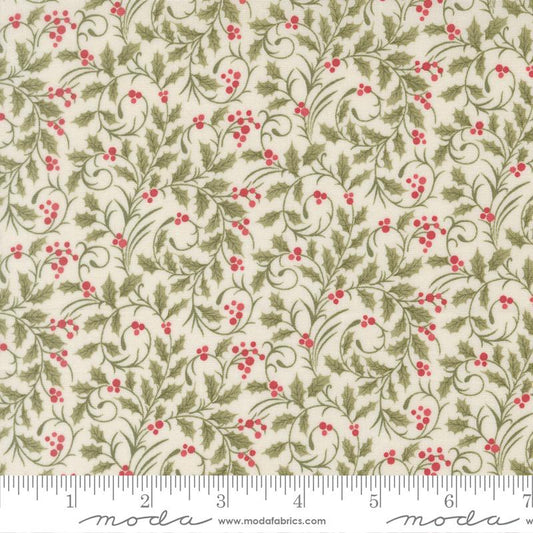 Candlelight Christmas Scroll Blenders Vine Berries Cream 3 Sisters Moda Cotton Fabric MD-44425-11