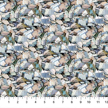 Canoe Lake Rocks Green Multi Iosif Derecichei Northcott Cotton Fabric NC-DP29234-94