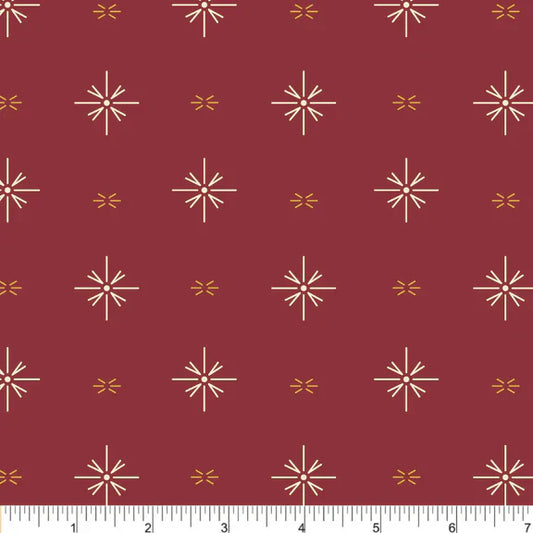 Canoe Routes Maine Navigation Red Twig Spark Phoebe Cotton Fabric