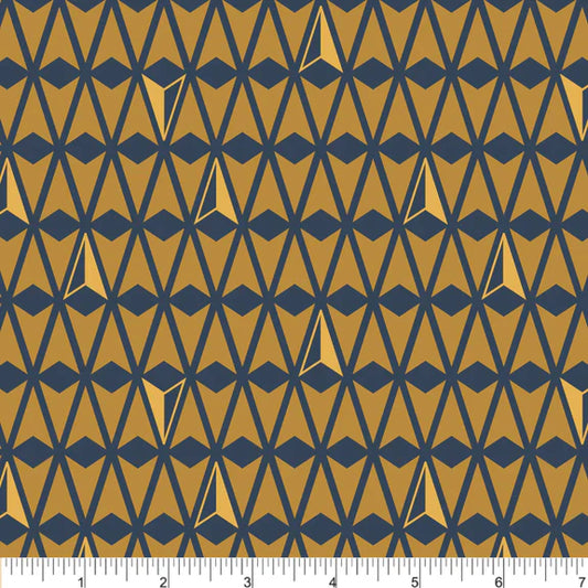 Canoe Routes Northbound Yellow Twig Spark Phoebe Cotton Fabric